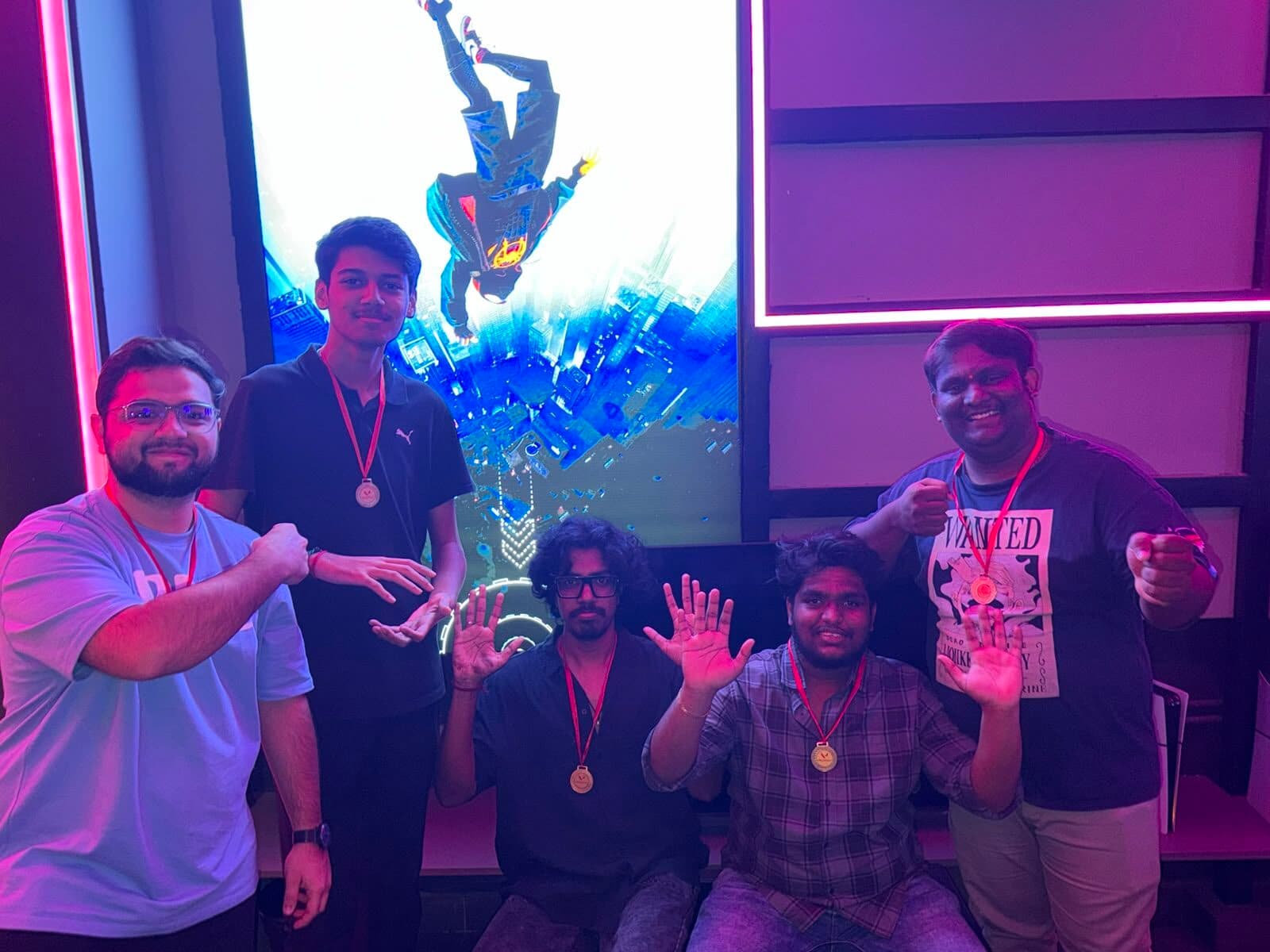 Team Luffy — champions of the 15 August 2026 Gamers Guild Valorant LAN — wearing their medals